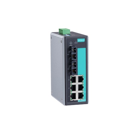 Moxa Indust. Unmgd Eth. Swtch W/ 6 10/100Baset(X)Ports, Eds-308-Ss-Sc-80 EDS-308-SS-SC-80